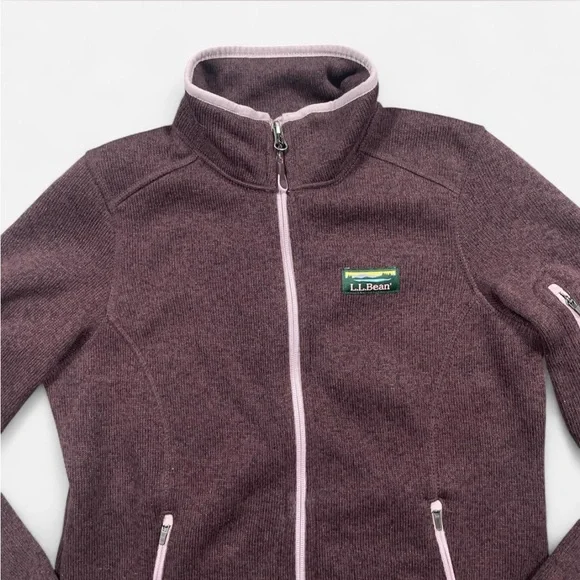 maroon L.L. Bean fleece zip-up - Picture 3 of 5